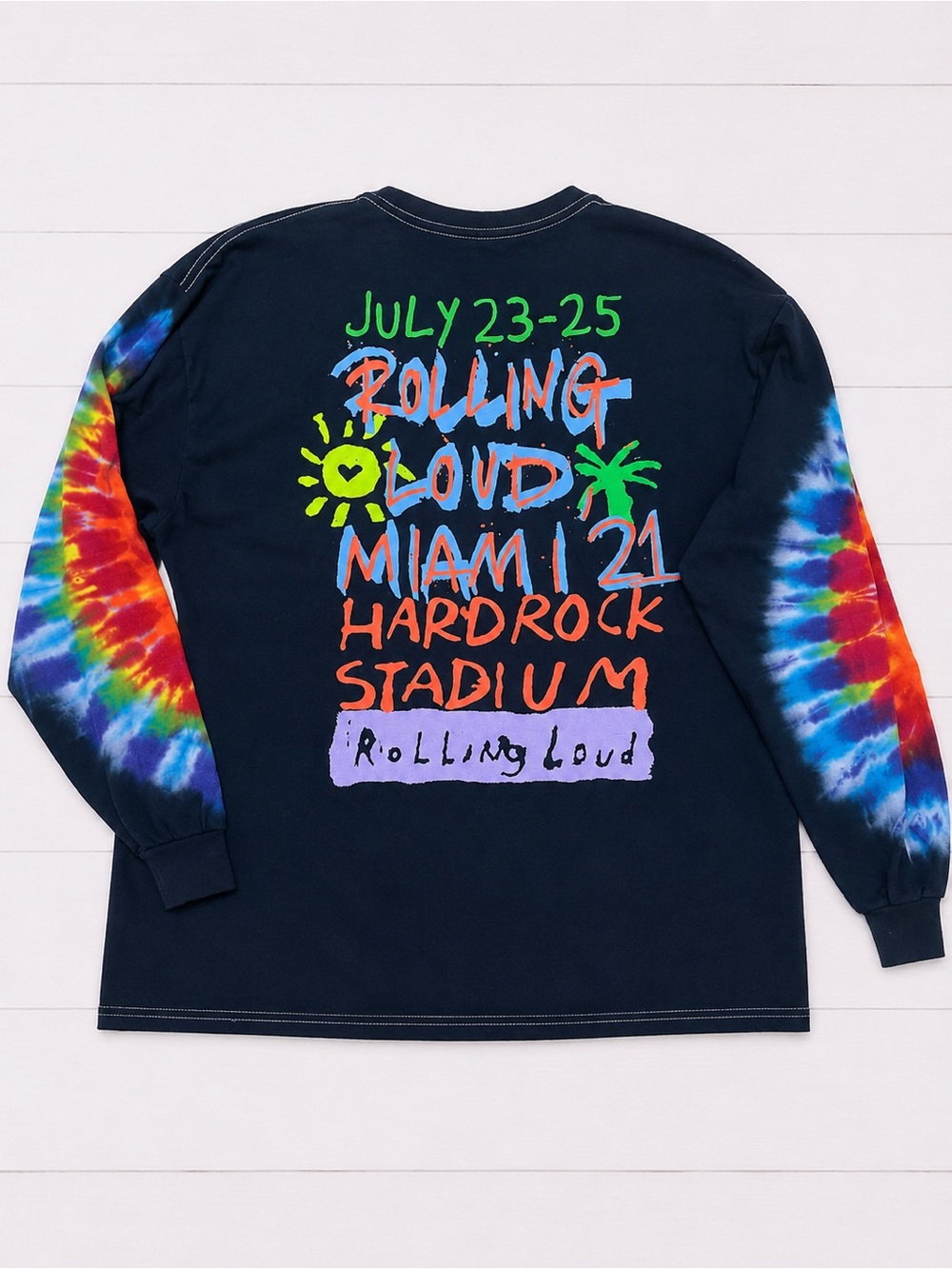 Rolling Loud Tie-Dye Sleeve Long-Sleeve Tee - Navy